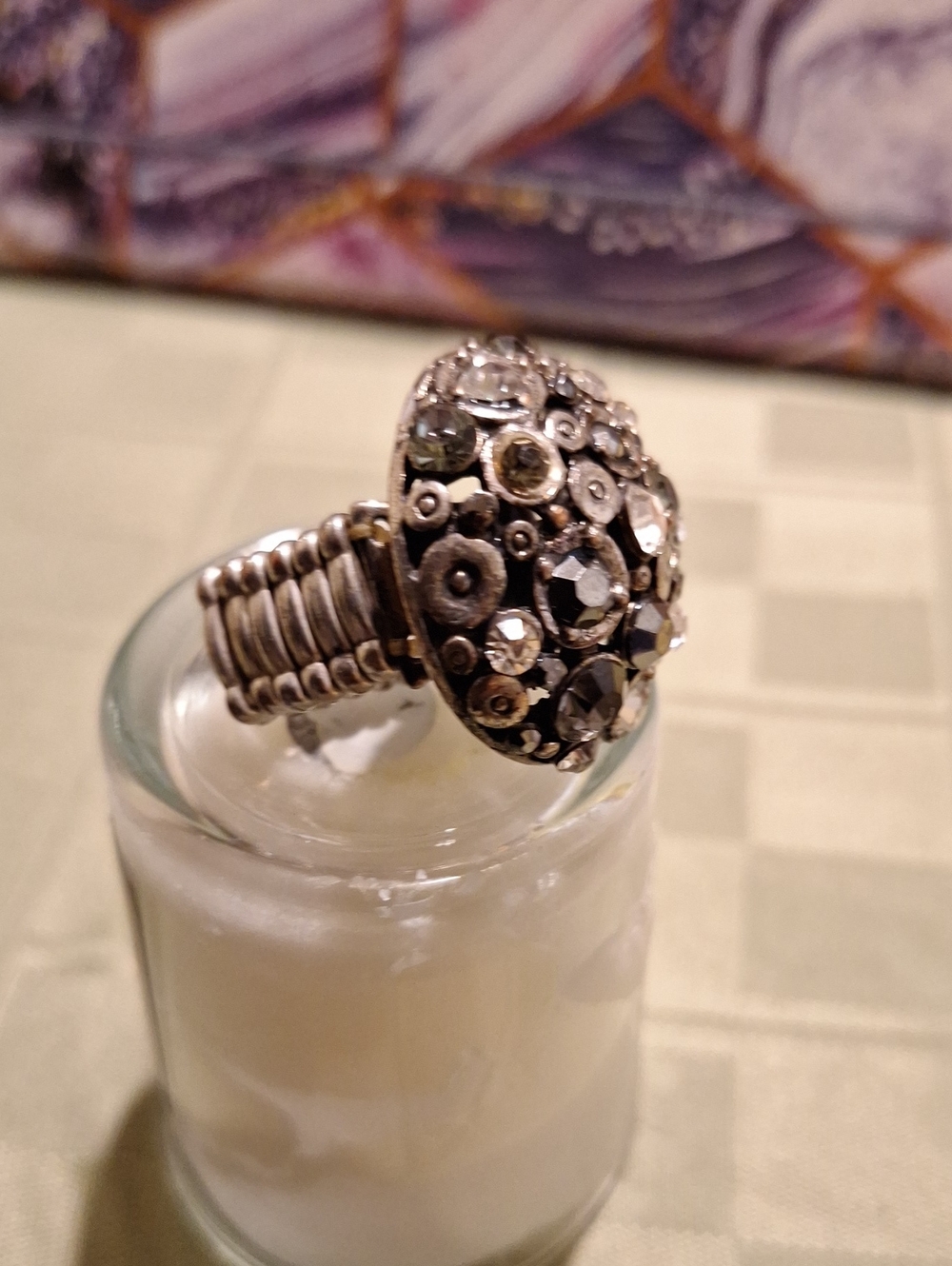 Sparkling Crystal Cluster Dome Ring - Silver-Tone